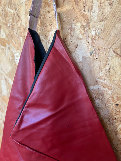 Extra Large Handmade Faux Leather Bag by RELAB