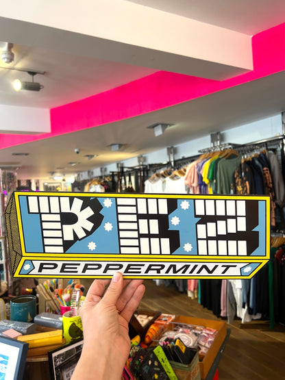 PEZ Hand-Printed Wooden Art Sign by Patrick Edgeley