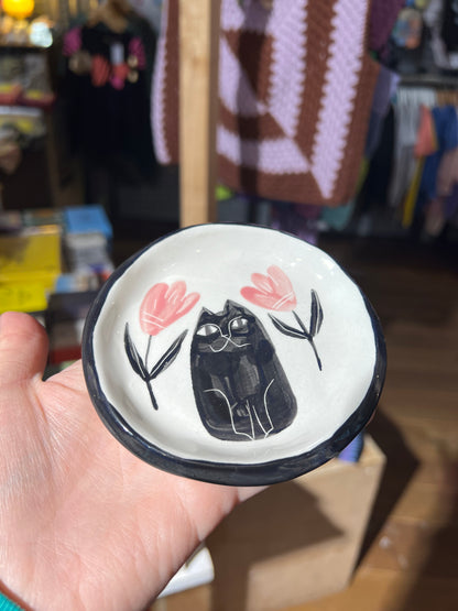 Ceramic Trinket plate with Cat by Anna Soba