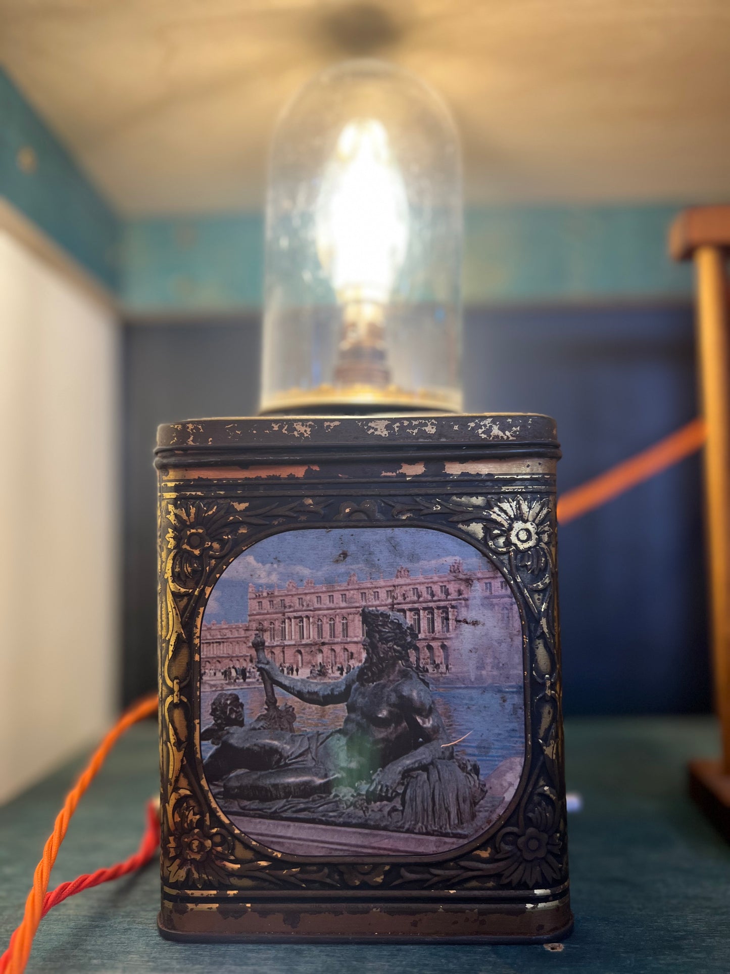 Vintage Paris Tin Lamp by Lost & Foundry