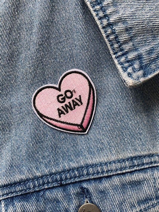 Go Away Heart Embroidered Patch by Stanley Road