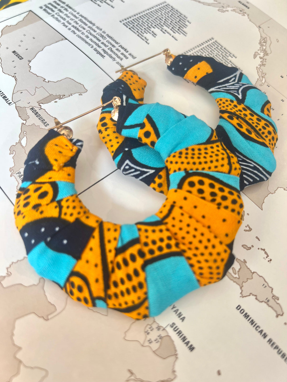 Big Handmade Colourful Wrapped Earrings by Gangster Wraps