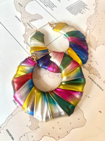 Big Handmade Colourful Wrapped Earrings by Gangster Wraps