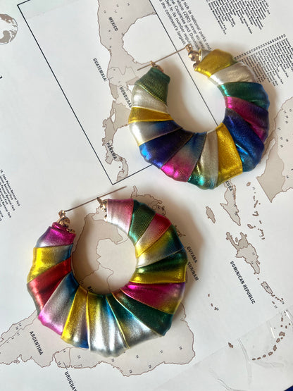 Big Handmade Colourful Wrapped Earrings by Gangster Wraps