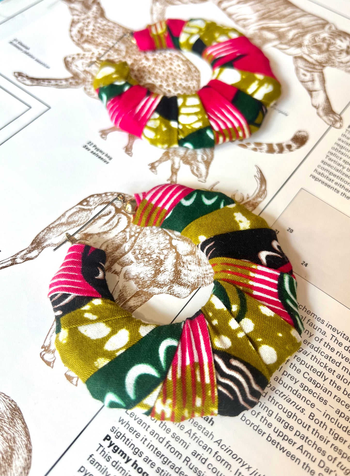 Big Handmade Colourful Wrapped Earrings by Gangster Wraps