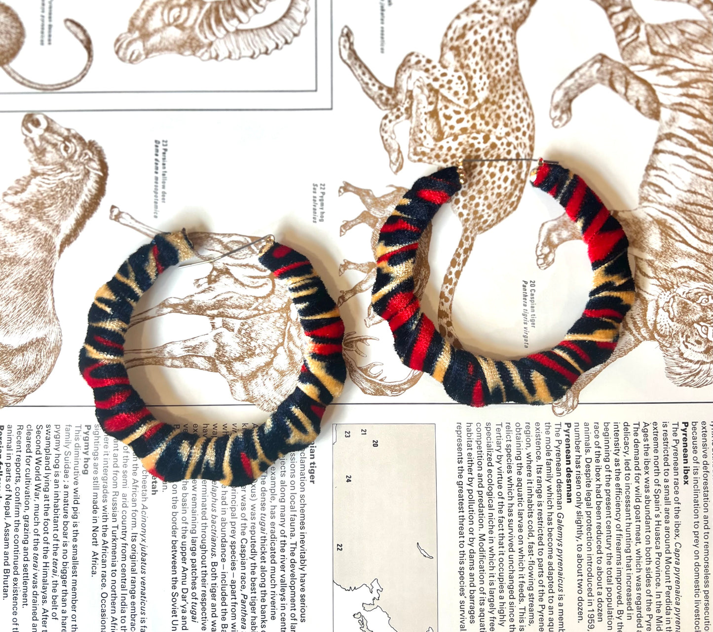 Big Handmade Colourful Wrapped Earrings by Gangster Wraps