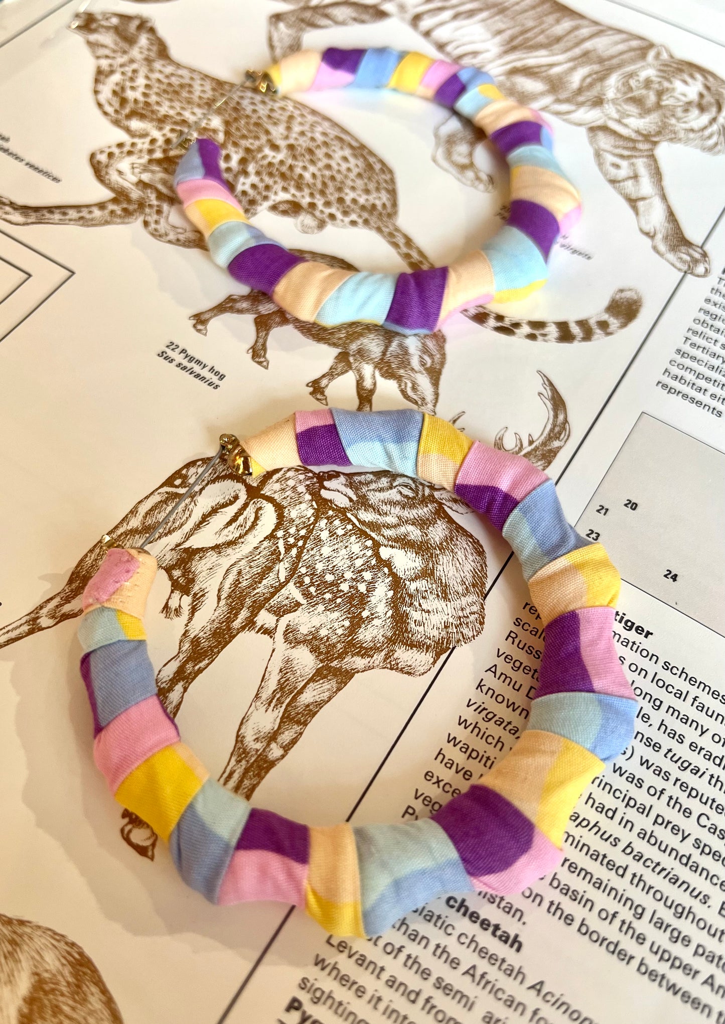Big Handmade Colourful Wrapped Earrings by Gangster Wraps