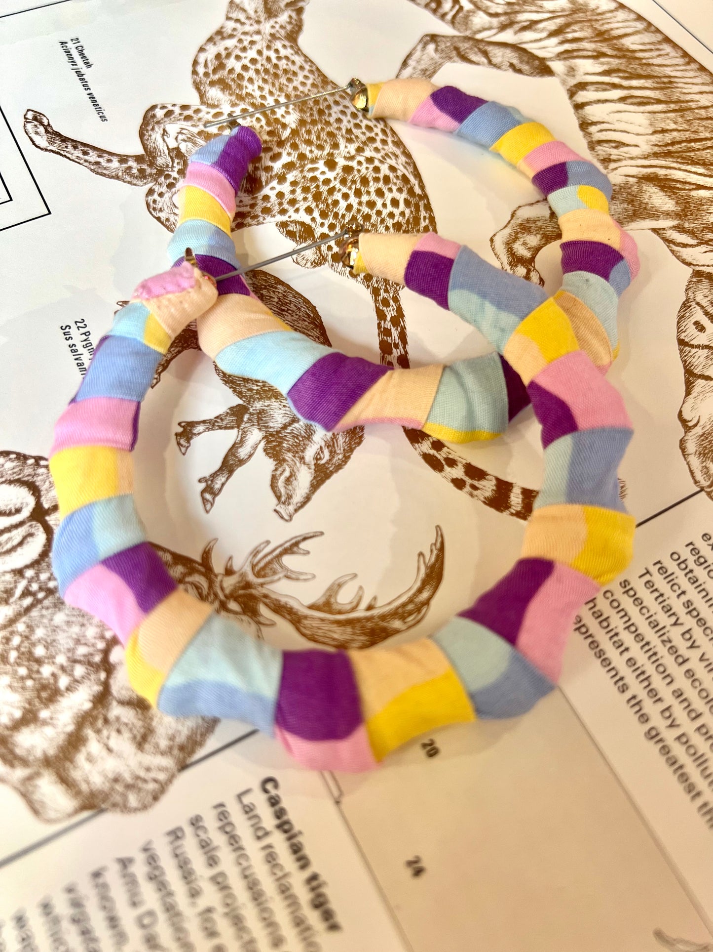 Big Handmade Colourful Wrapped Earrings by Gangster Wraps
