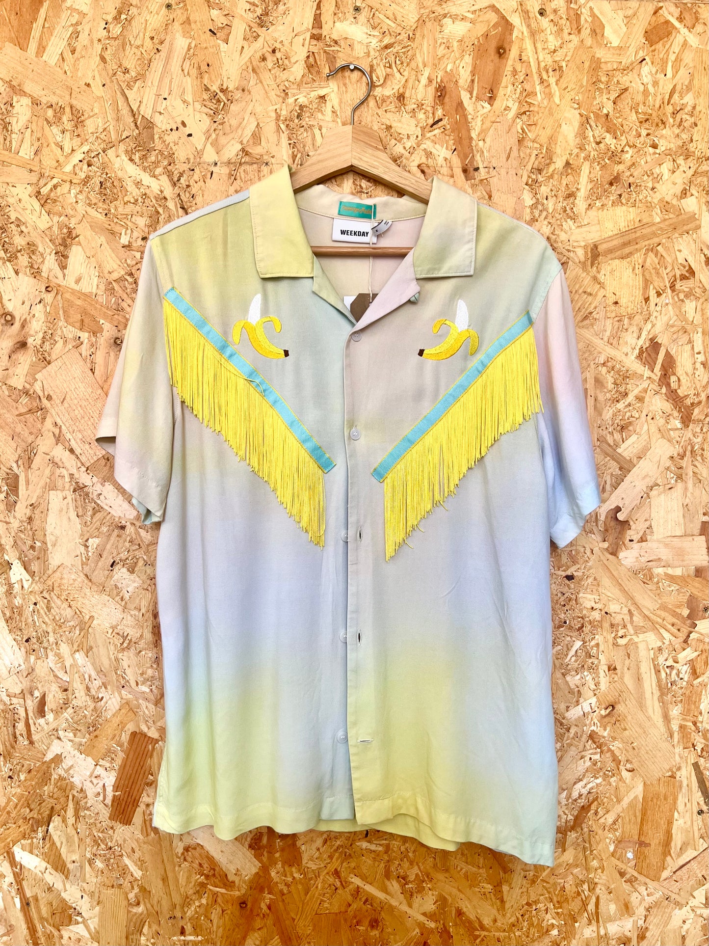 Retro Shirt With Banana Embroidery by Flamingo Rodeo