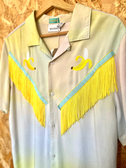 Retro Shirt With Banana Embroidery by Flamingo Rodeo