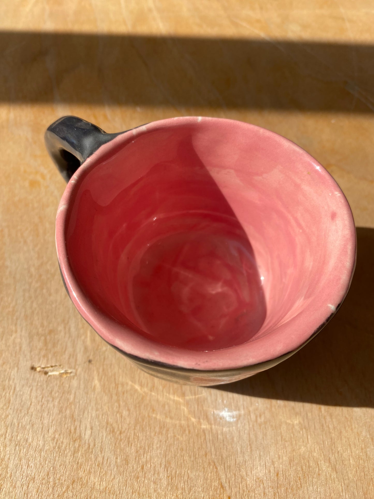 Flower hand built ceramic illustrated mug by Anna Soba