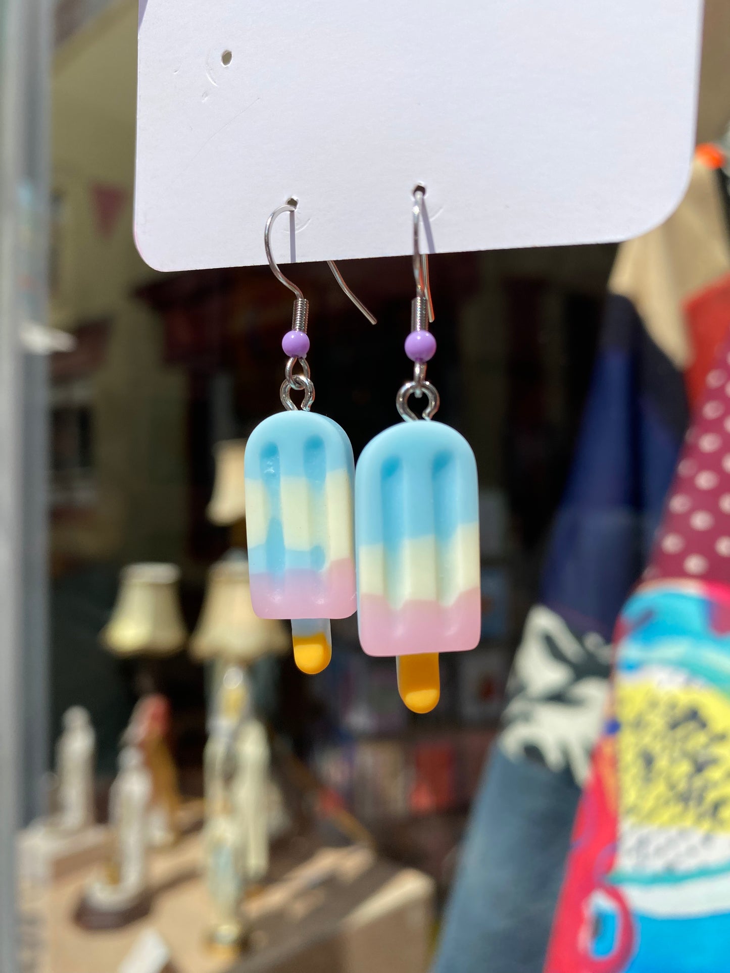 Ice Pop Blue Pink steel silver earrings by Thanks for Nothing