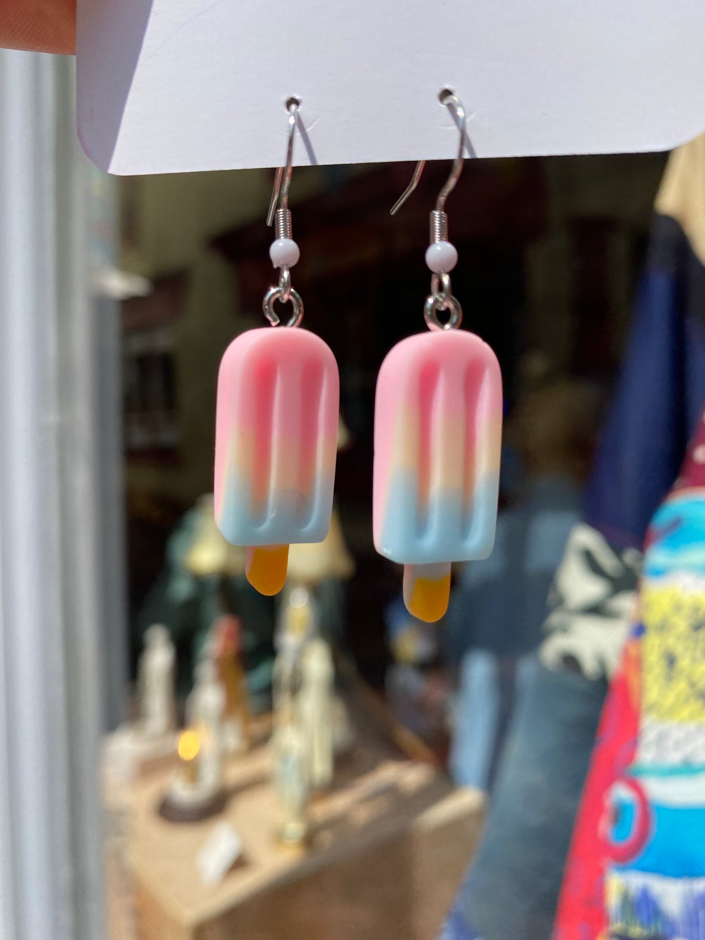 Ice Pop Pink Blue steel silver earrings by Thanks for Nothing