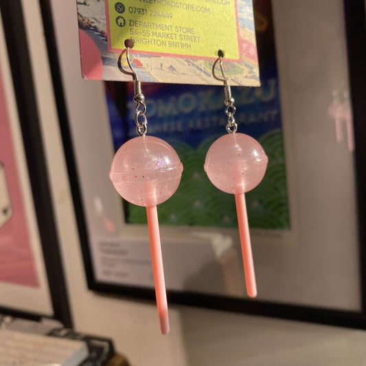 Pink Lollies stainless steel silver earrings by Thanks for Nothing