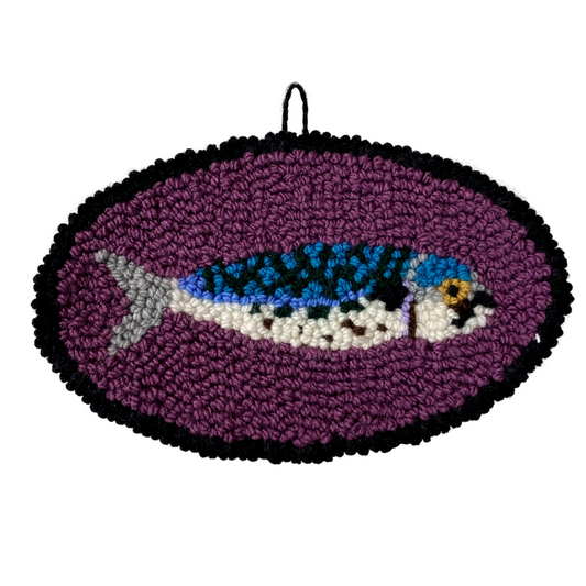 Needle punched Wall Hanging Sardine by Don Brosbin