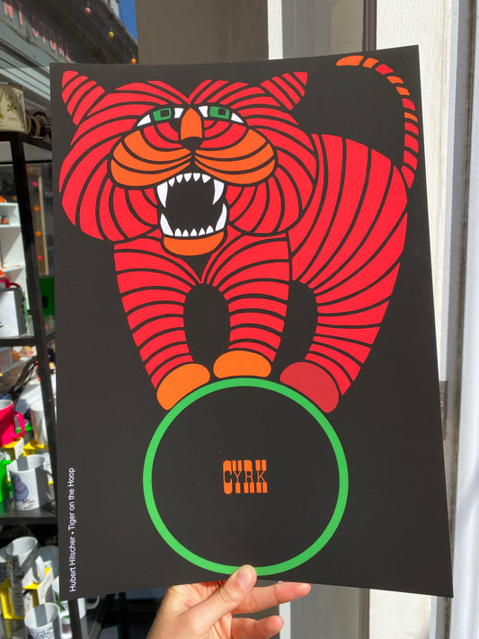 CYRK tiger circus black & red Art Print Poster by Stanley Road