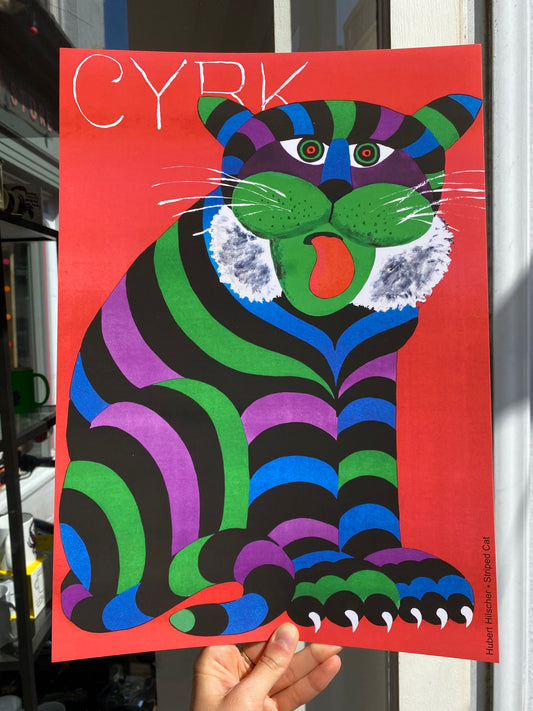 CYRK circus Tiger red & green Art Print Poster by Stanley Road