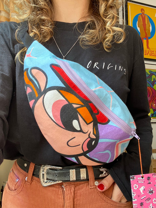 Powergirls Cartoon Retro Fabric bumbag by Silly Girl Club