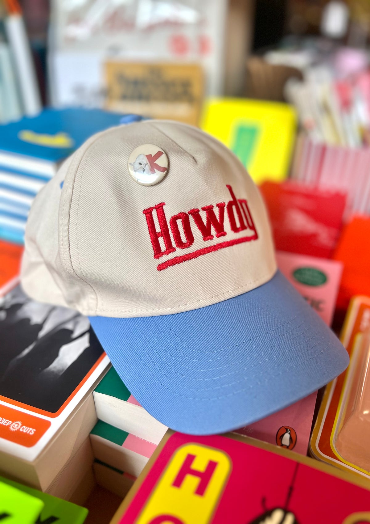 'Howdy' With A Cat Pin,  Baseball Cap By Stanley Road