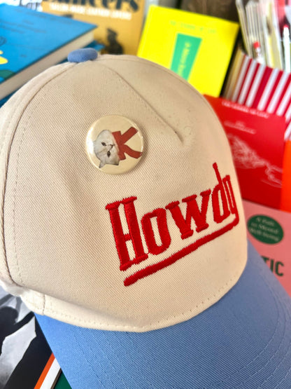 'Howdy' With A Cat Pin,  Baseball Cap By Stanley Road