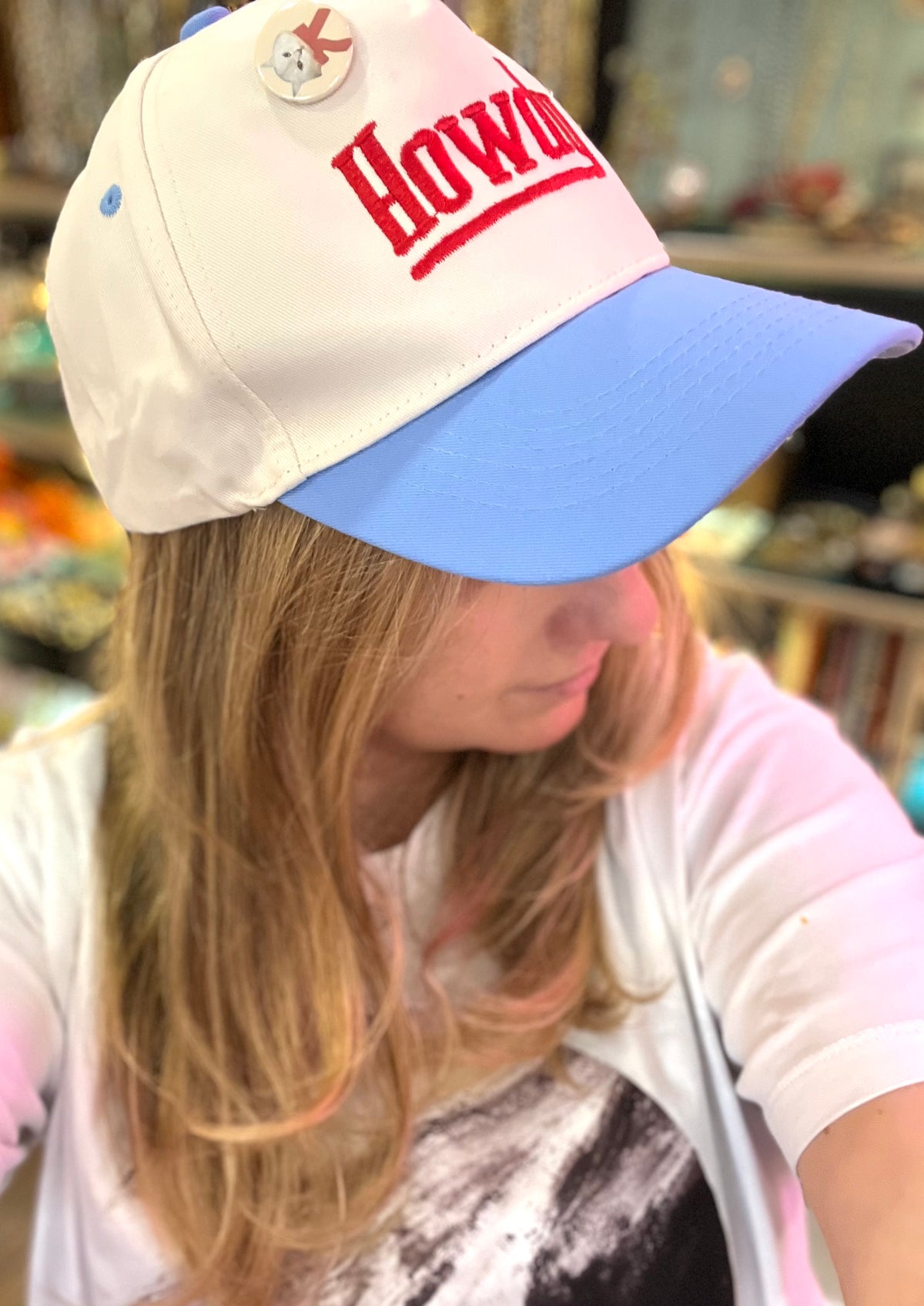 'Howdy' With A Cat Pin,  Baseball Cap By Stanley Road