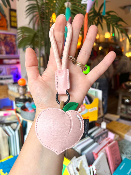 Peach Faux Leather Keyring