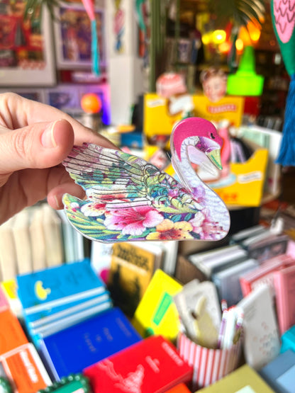 Foral Swan Acrylic Hairclip