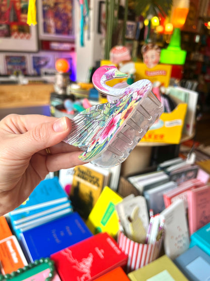 Foral Swan Acrylic Hairclip