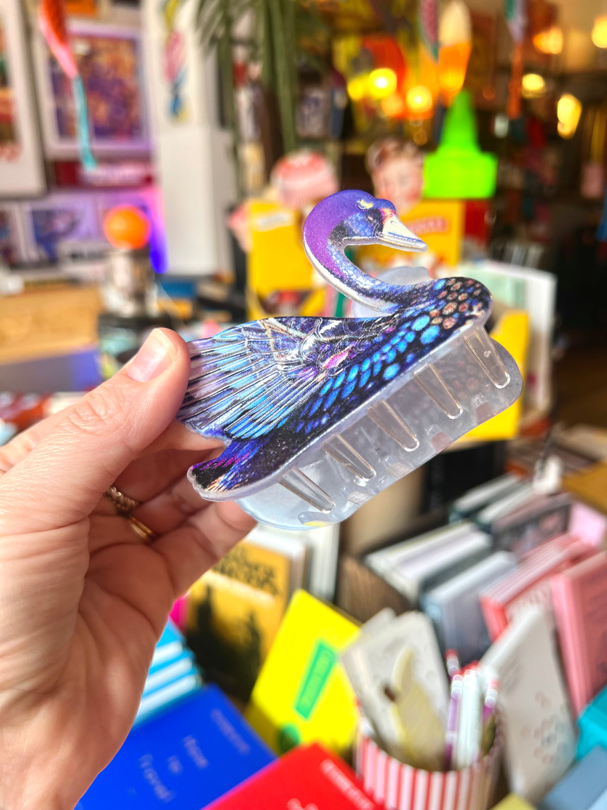 Purple Swan Hairclip