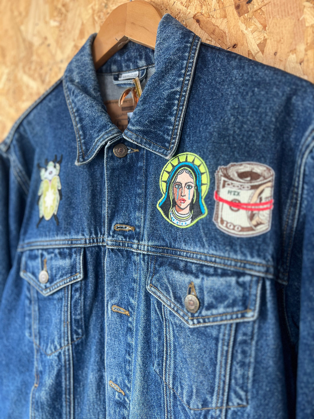 Reworked Denim Jacket With Patches By Snacks