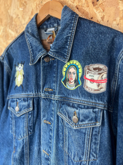 Reworked Denim Jacket With Patches By Snacks