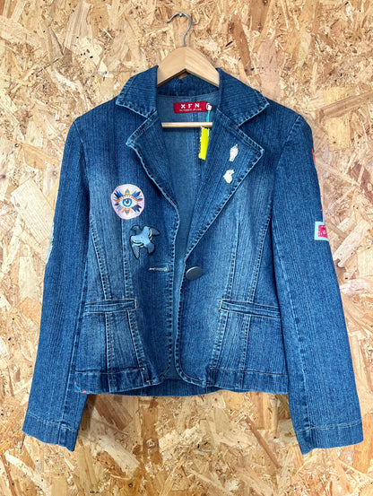 Feminist Reworked Denim Jacket With Patches And Pins By Snacks