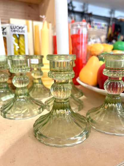 Green Glass Candleholder