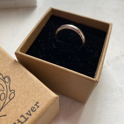 D-Shaped Silver Ring by Seabird Silver