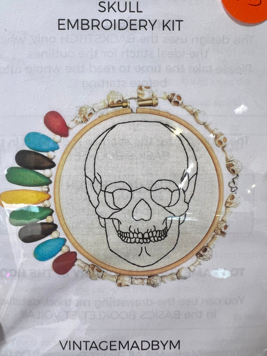 Skull Embroidery Kit By VintageMadByM