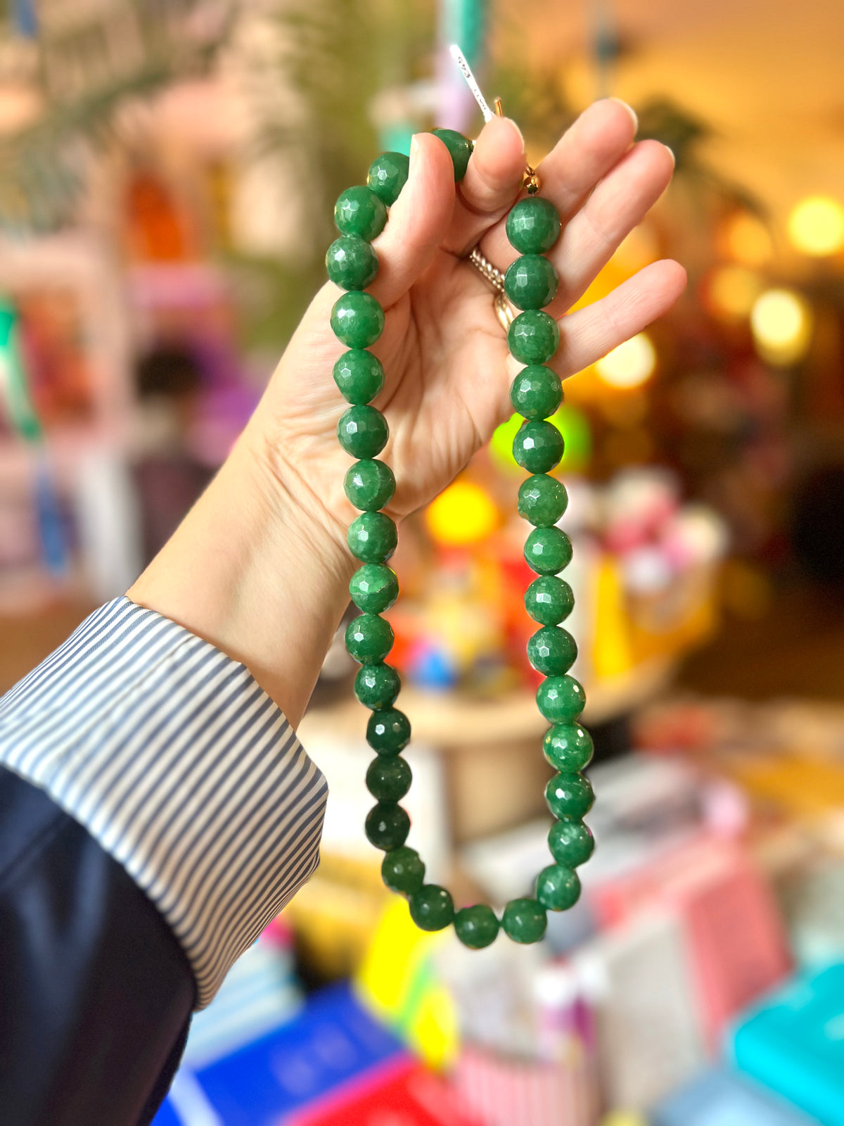 Big Heavy Green Jade Necklace By Beadoo