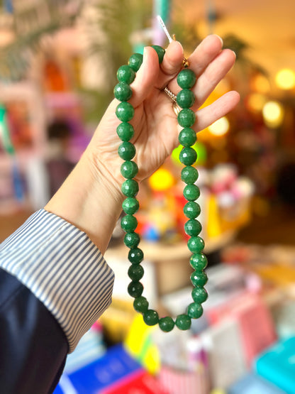 Big Heavy Green Jade Necklace By Beadoo