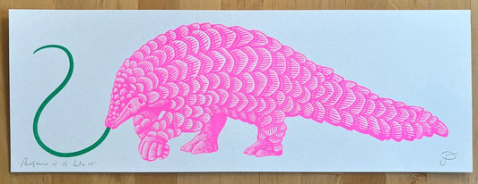 Pangolin It To Win It Riso Print by Strangford