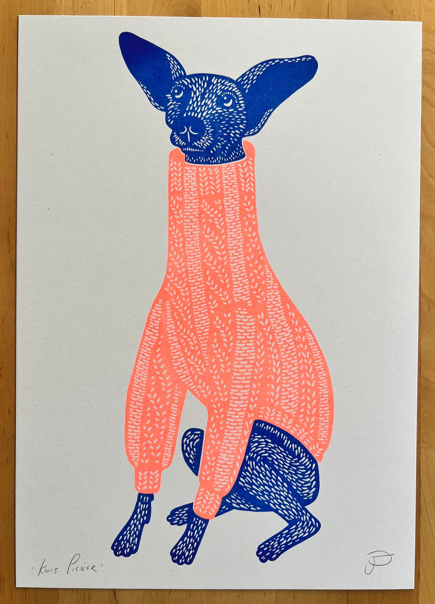 Knit Picker Riso Print by Strangford