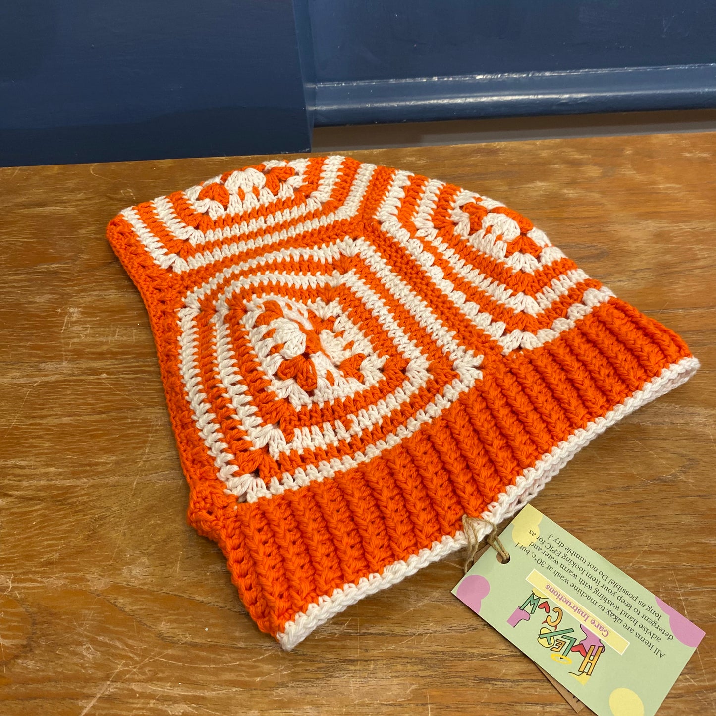 Balaclava/Snood Crochet Orange & White by HoleyCow Crochet