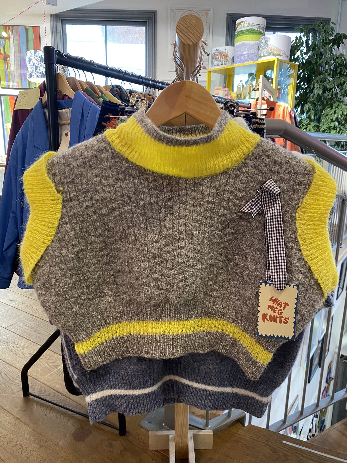 GREY/YELLOW knitted SWEATER by WhatMegKnits