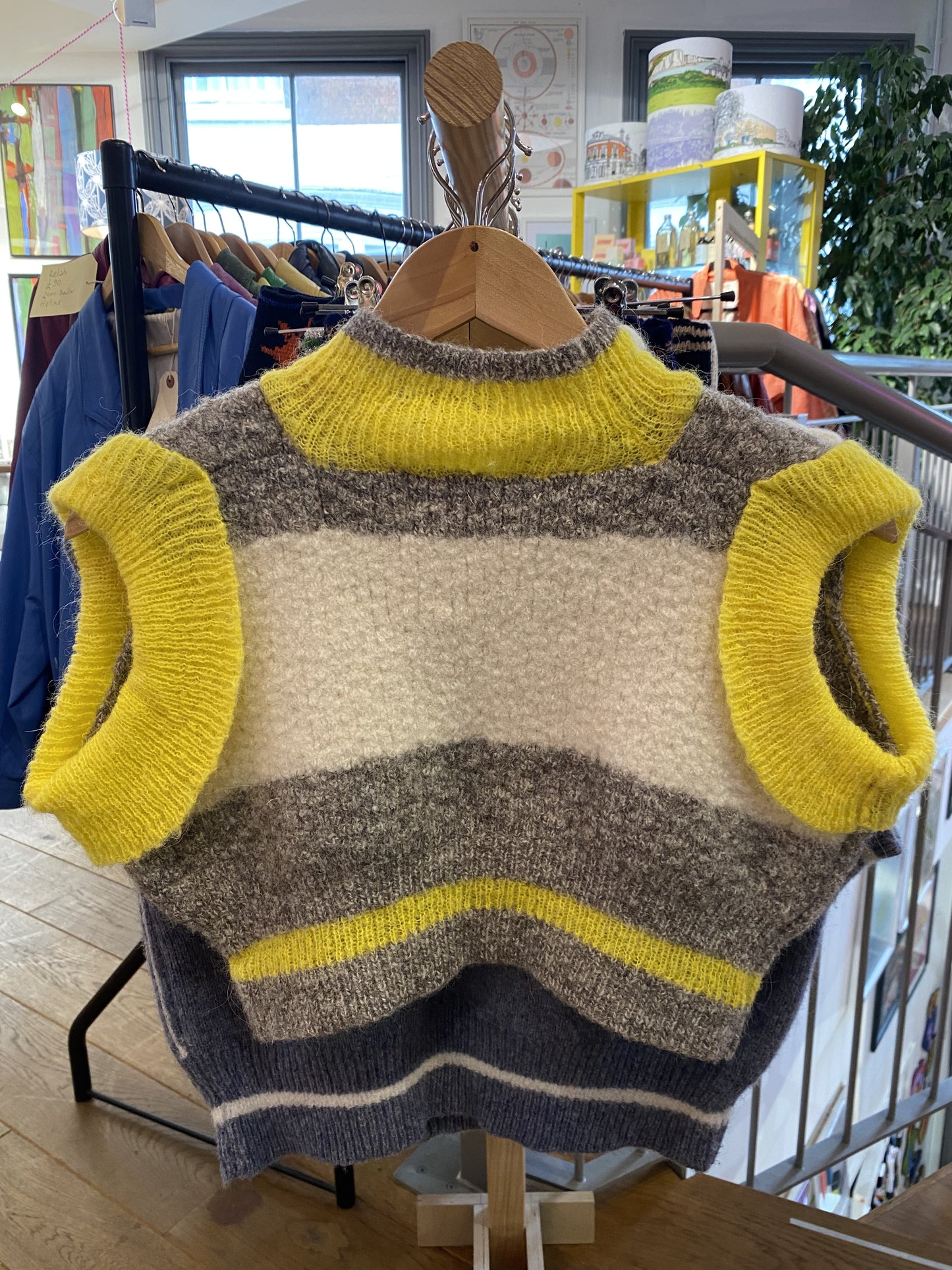 GREY/YELLOW knitted SWEATER by WhatMegKnits