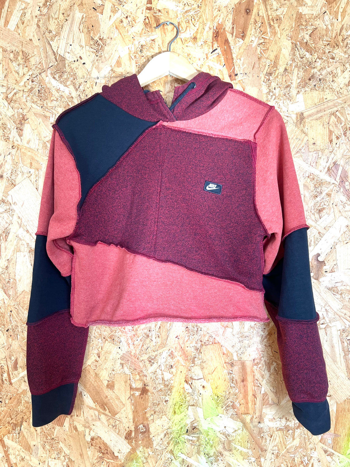 Reworked Brand Top, Cropped Hoody By Latham Street