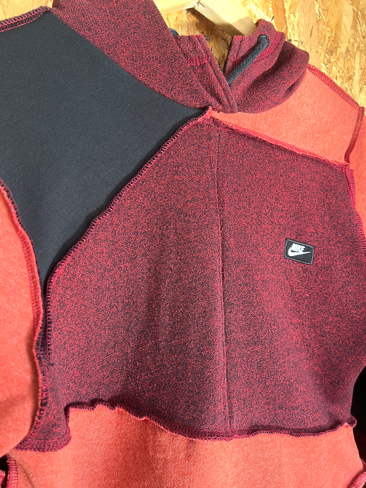 Reworked Brand Top, Cropped Hoody By Latham Street