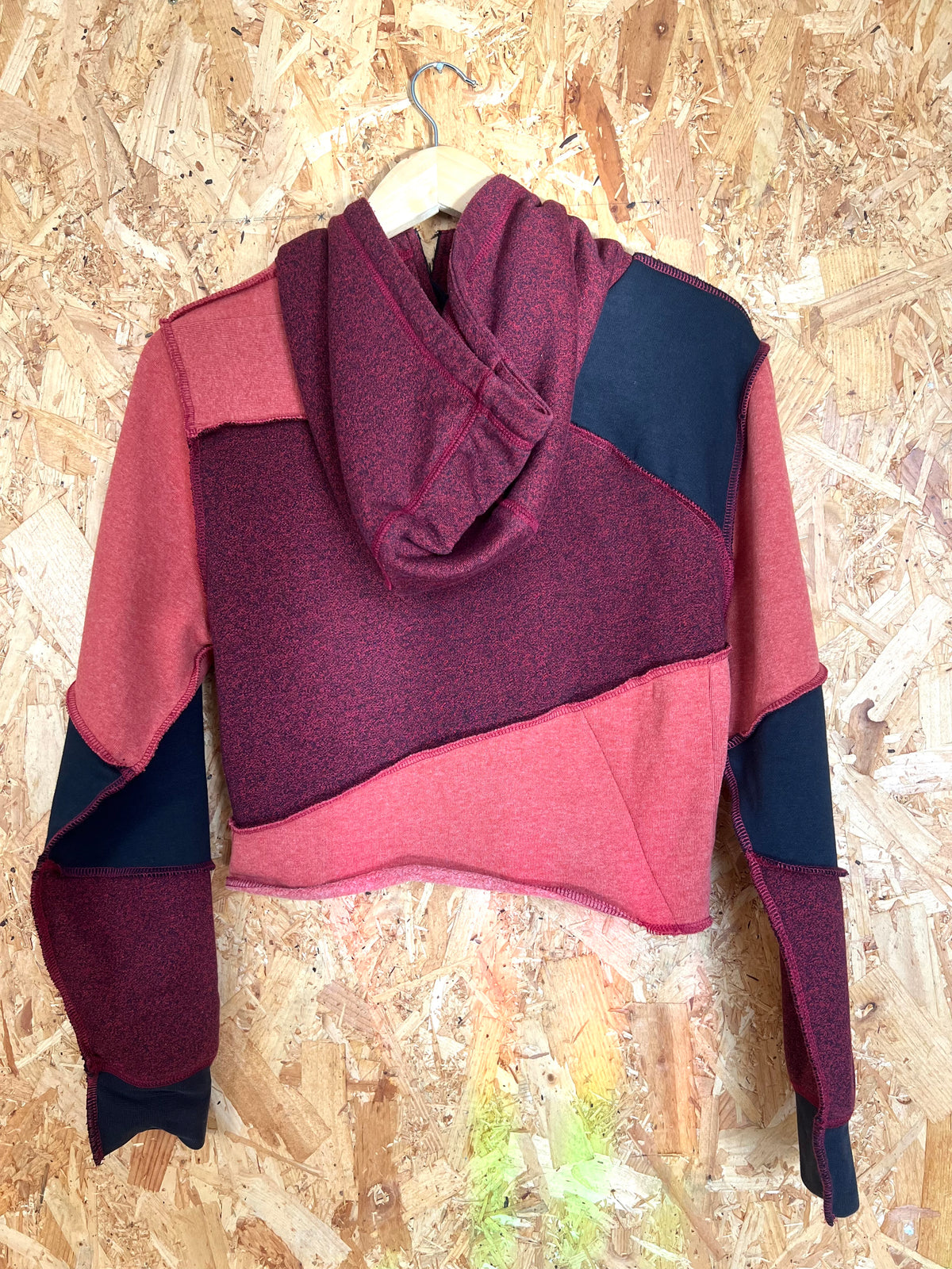 Reworked Brand Top, Cropped Hoody By Latham Street