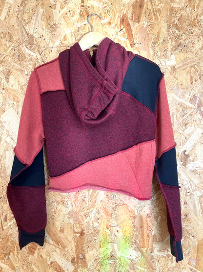 Reworked Brand Top, Cropped Hoody By Latham Street