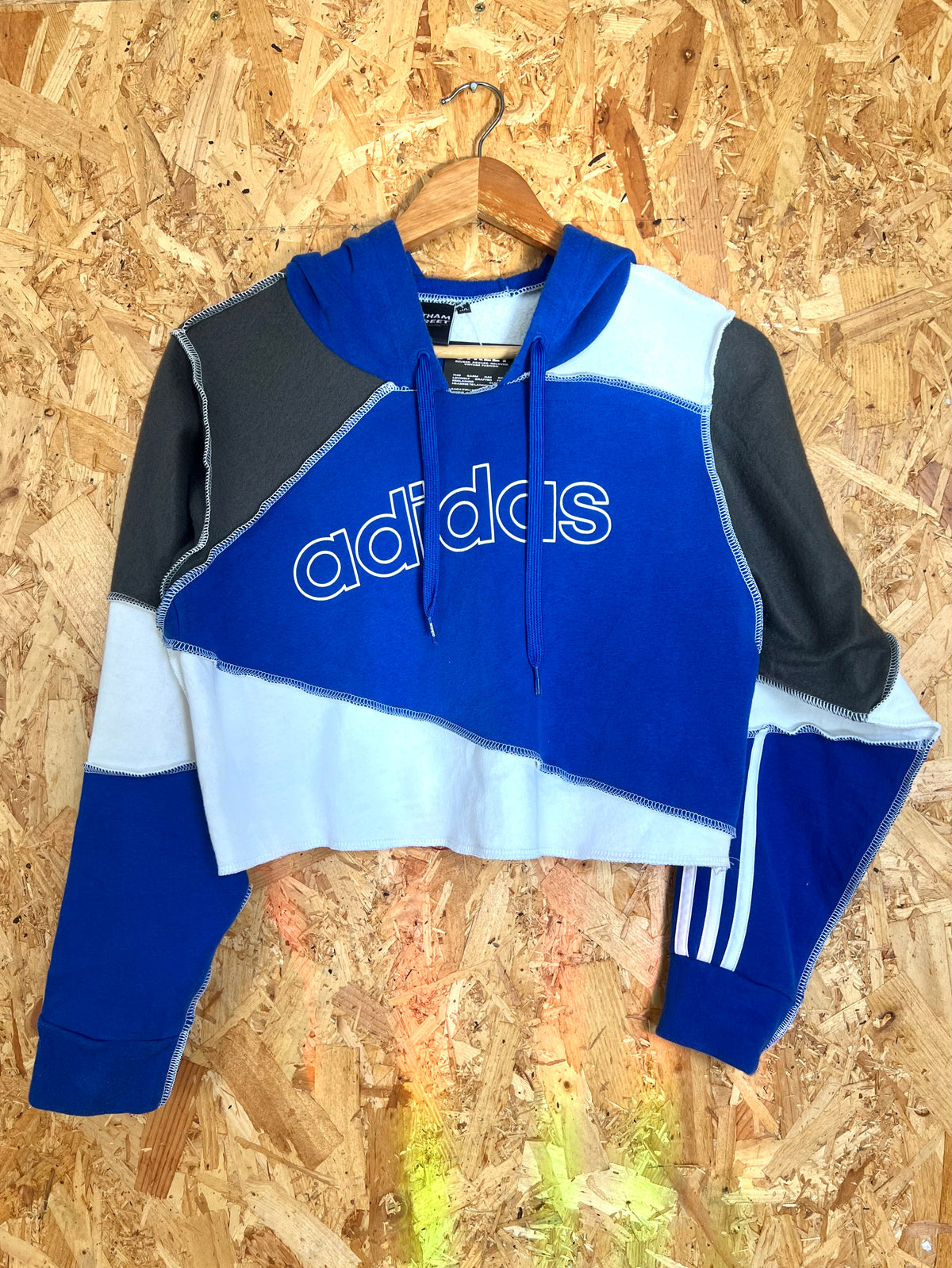 Reworked Brand Top, Cropped Hoody By Latham Street
