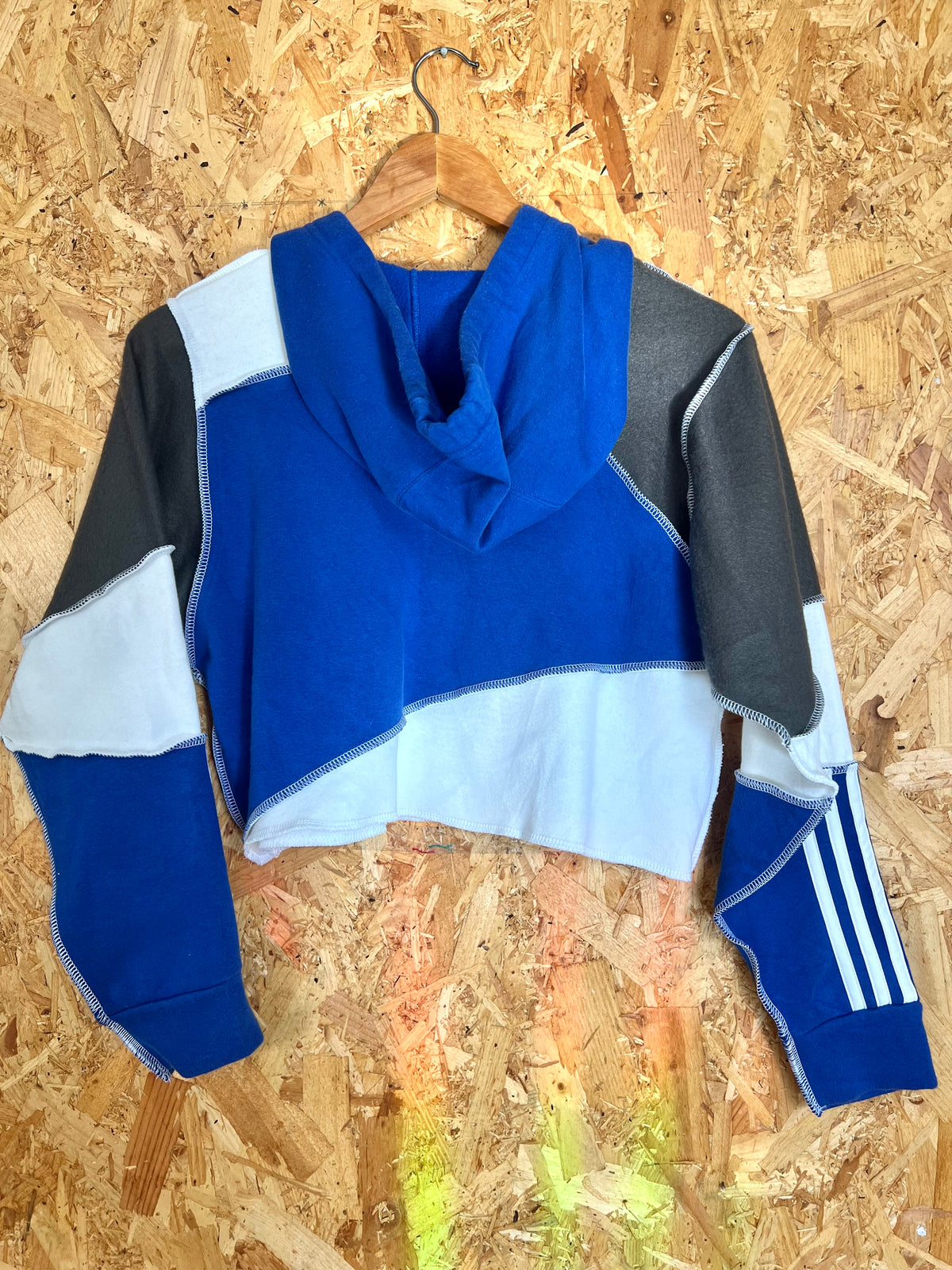 Reworked Brand Top, Cropped Hoody By Latham Street