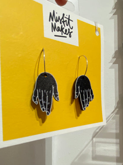 Mourning Hand Earrings by Misfit Makes
