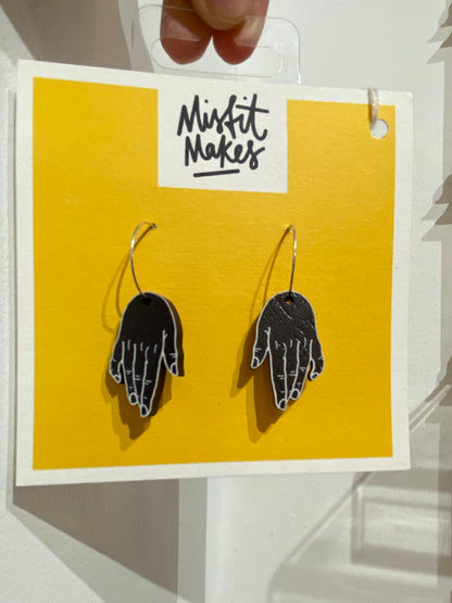 Mourning Hand Earrings by Misfit Makes